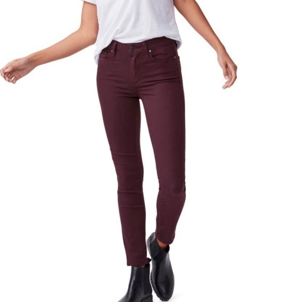Paige‎ Denim Maroon Verdugo Ankle Skinny Pants Size 24